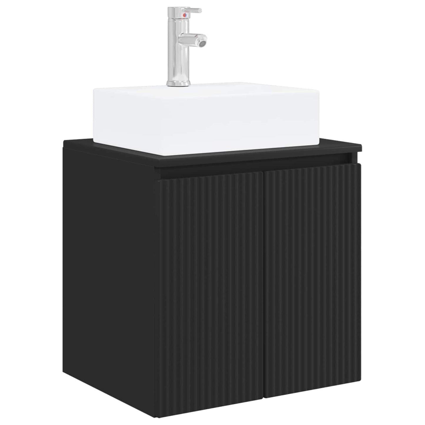 Wall-Mounted Sink Vanity Black 49.5 x 41 x 62.5 cm