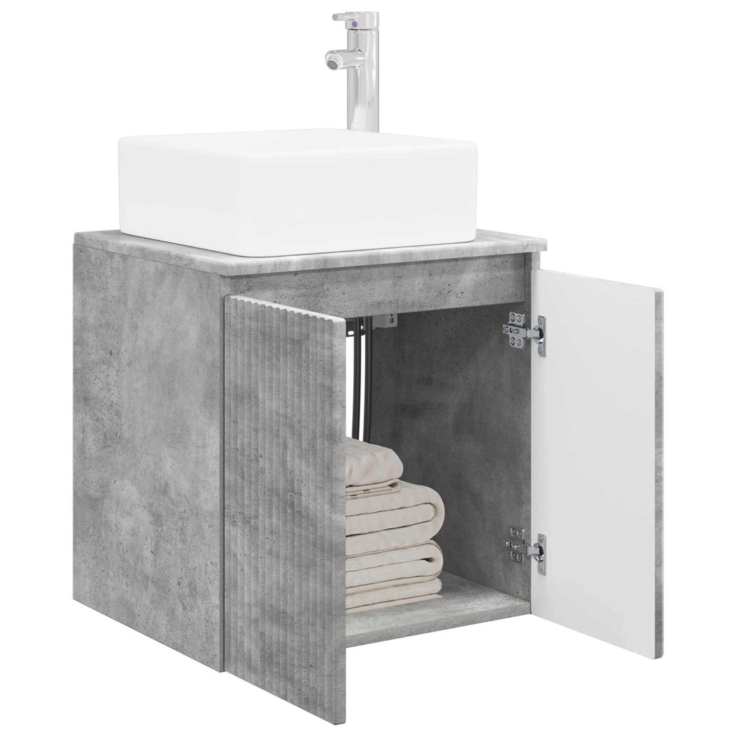 Wall-Mounted Sink Vanity Concrete Grey 53 x 35 x 63 cm