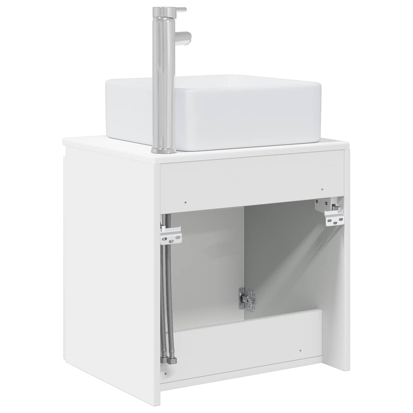 Wall-Mounted Sink Vanity High Gloss White 53 x 35 x 63 cm