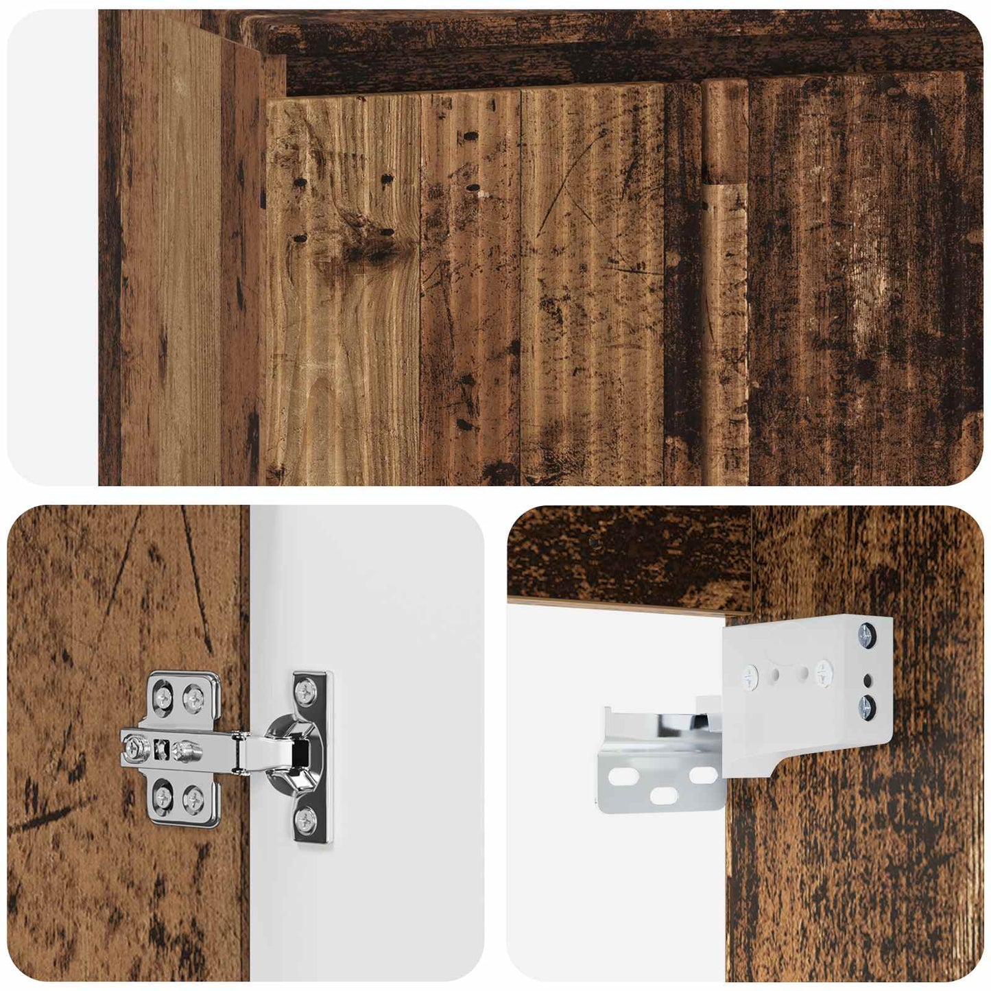 Wall-Mounted Sink Vanity Old Wood 53 x 35 x 63 cm
