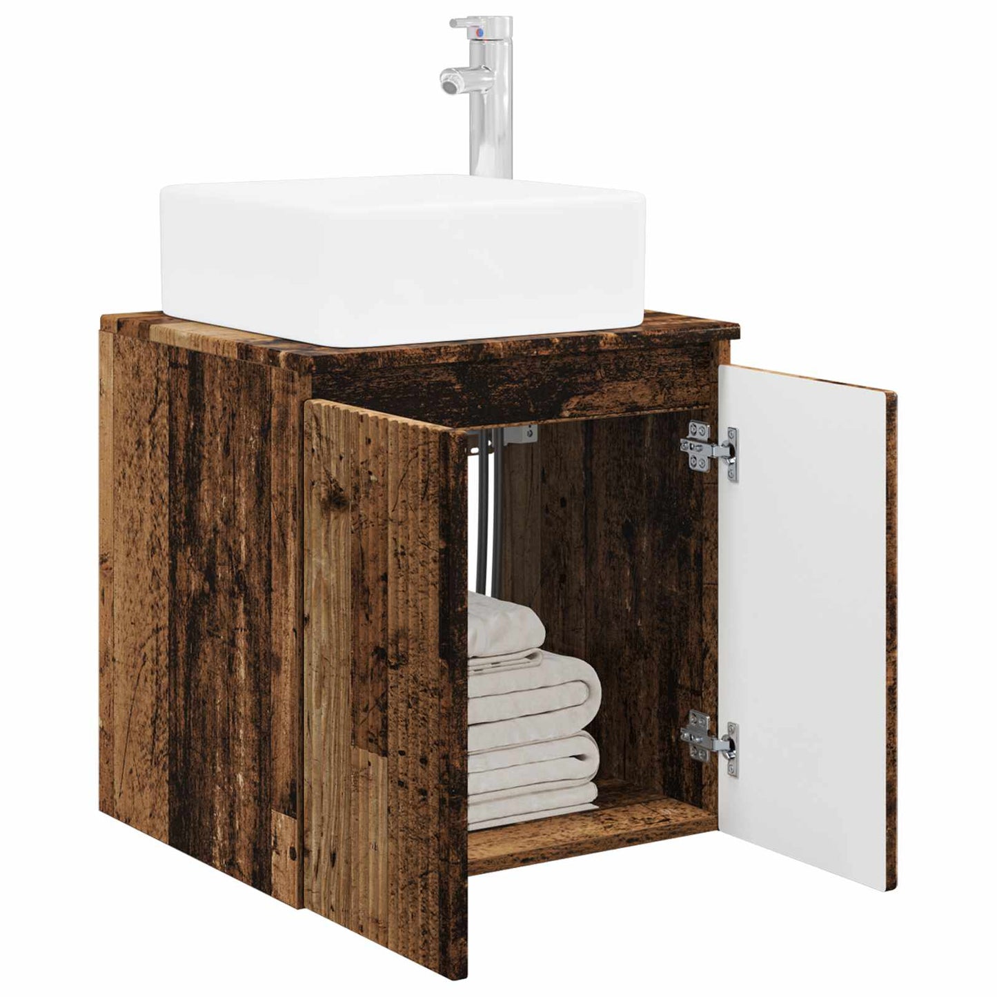 Wall-Mounted Sink Vanity Old Wood 53 x 35 x 63 cm
