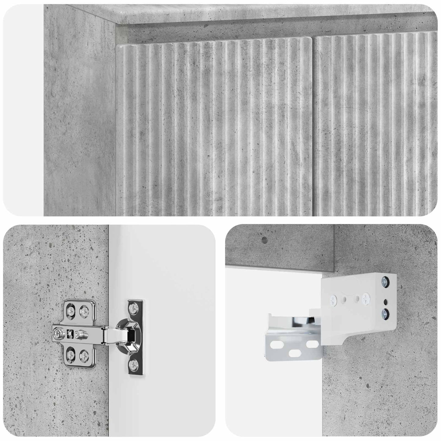 Wall-Mounted Sink Vanity Concrete Grey 49.5 x 44.5 x 65 cm