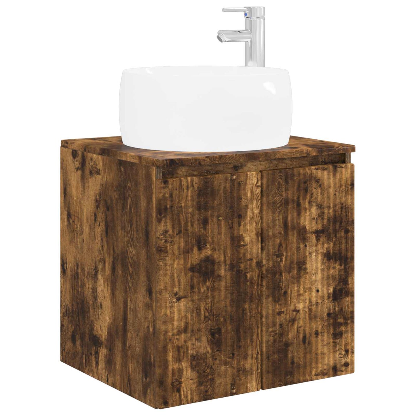 Wall-Mounted Sink Vanity Smoked Oak 49.5 x 44.5 x 66 cm