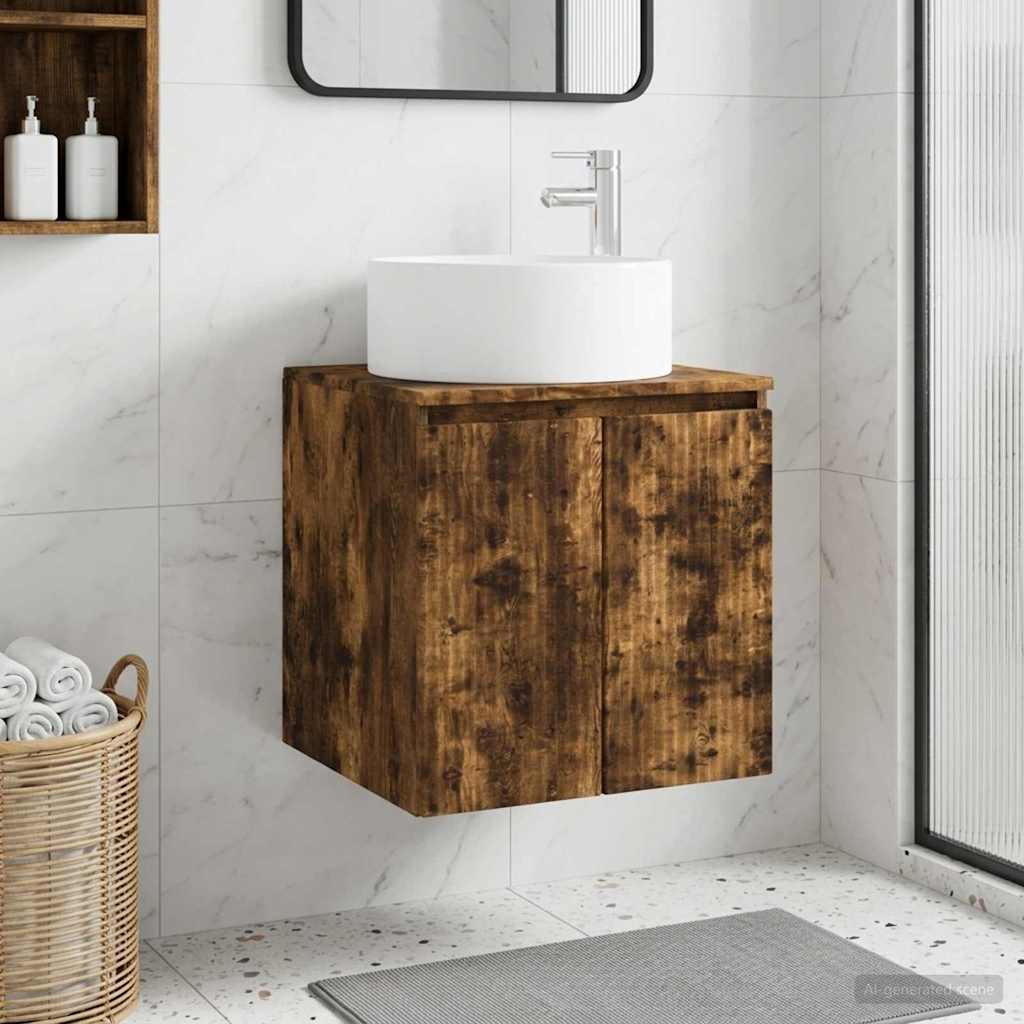 Wall-mounted Sink Vanity Smoked Oak 49.5 x 44.5 x 65.5 cm