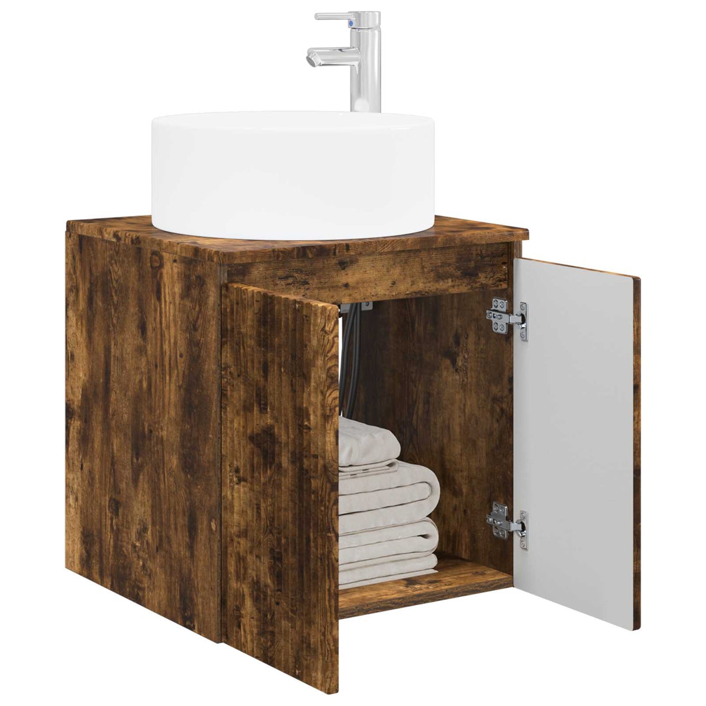 Wall-mounted Sink Vanity Smoked Oak 49.5 x 44.5 x 65.5 cm