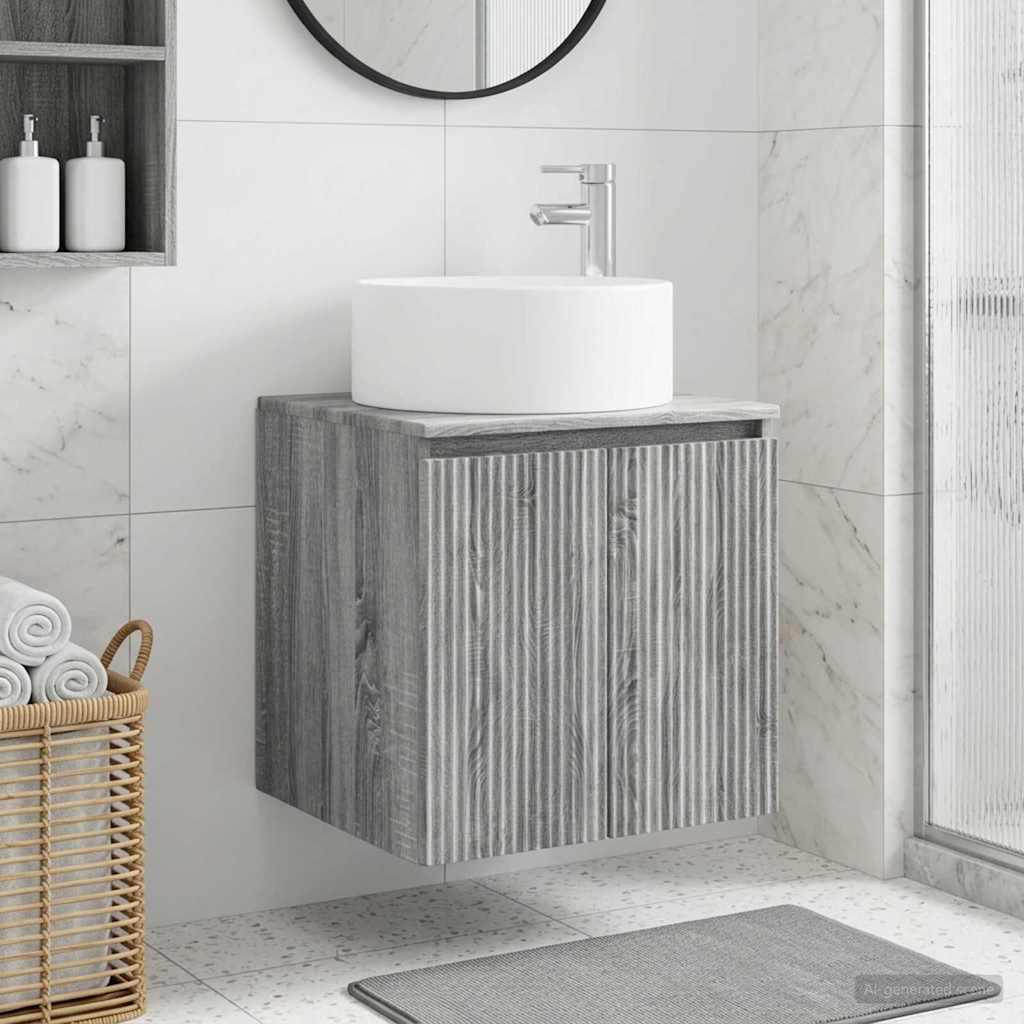 Wall-mounted Sink Vanity Grey Sonoma 49.5 x 44.5 x 65.5 cm