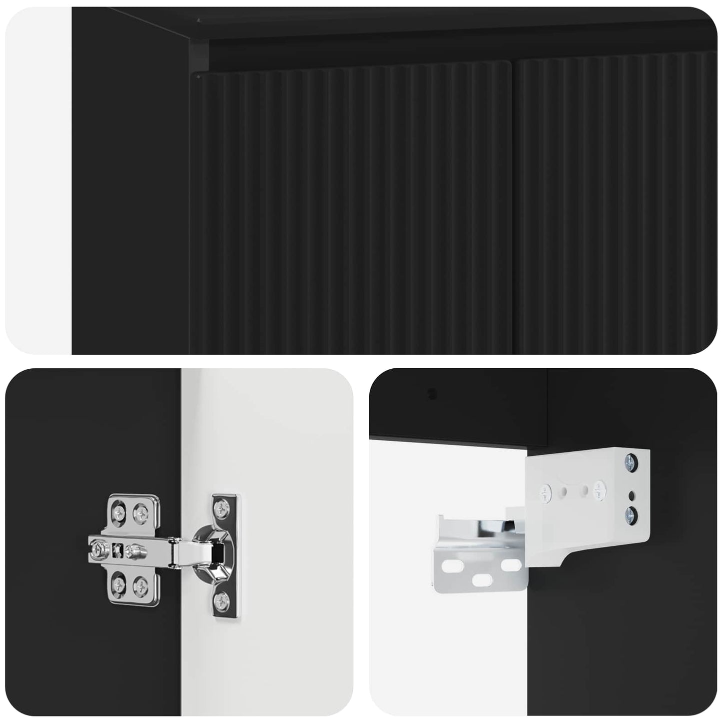 Wall-mounted Bathroom Cabinet Black 62.5 x 44.5 x 50 cm