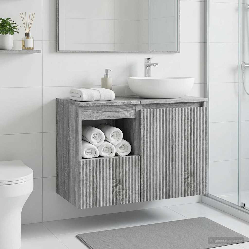 Bathroom Cabinet Grey Sonoma 30 x 35 x 50 cm Engineered Wood