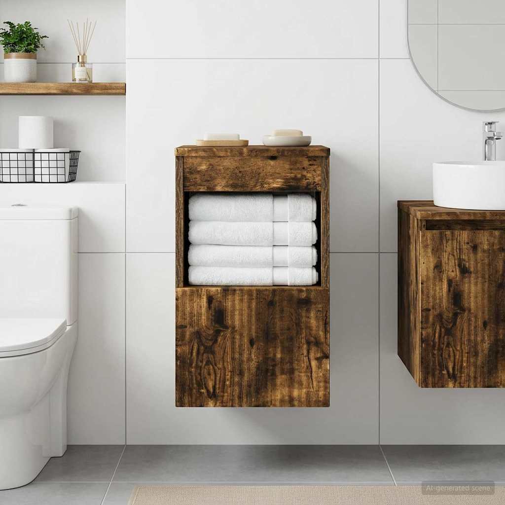 Bathroom Cabinet Smoked Oak 30 x 41 x 50 cm Engineered Wood