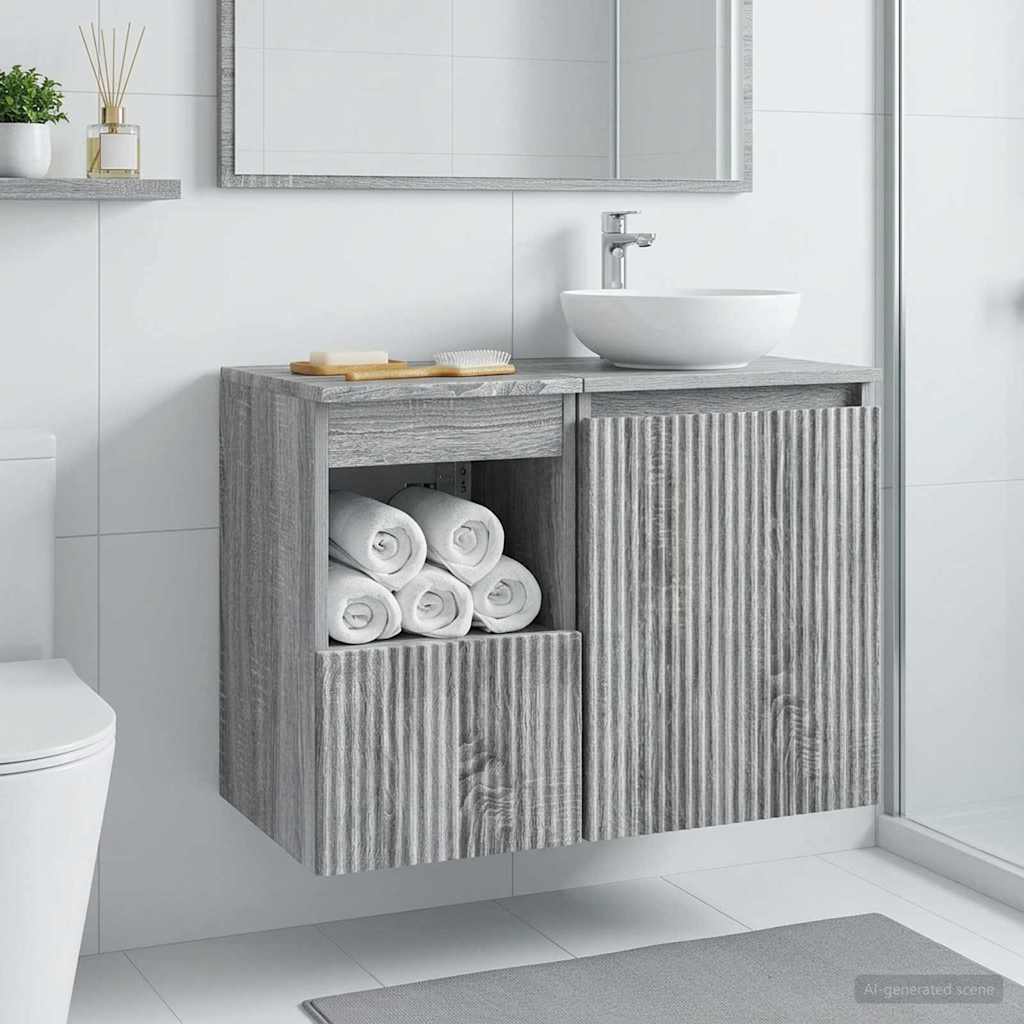 Bathroom Cabinet Grey Sonoma 30 x 41 x 50 cm Engineered Wood