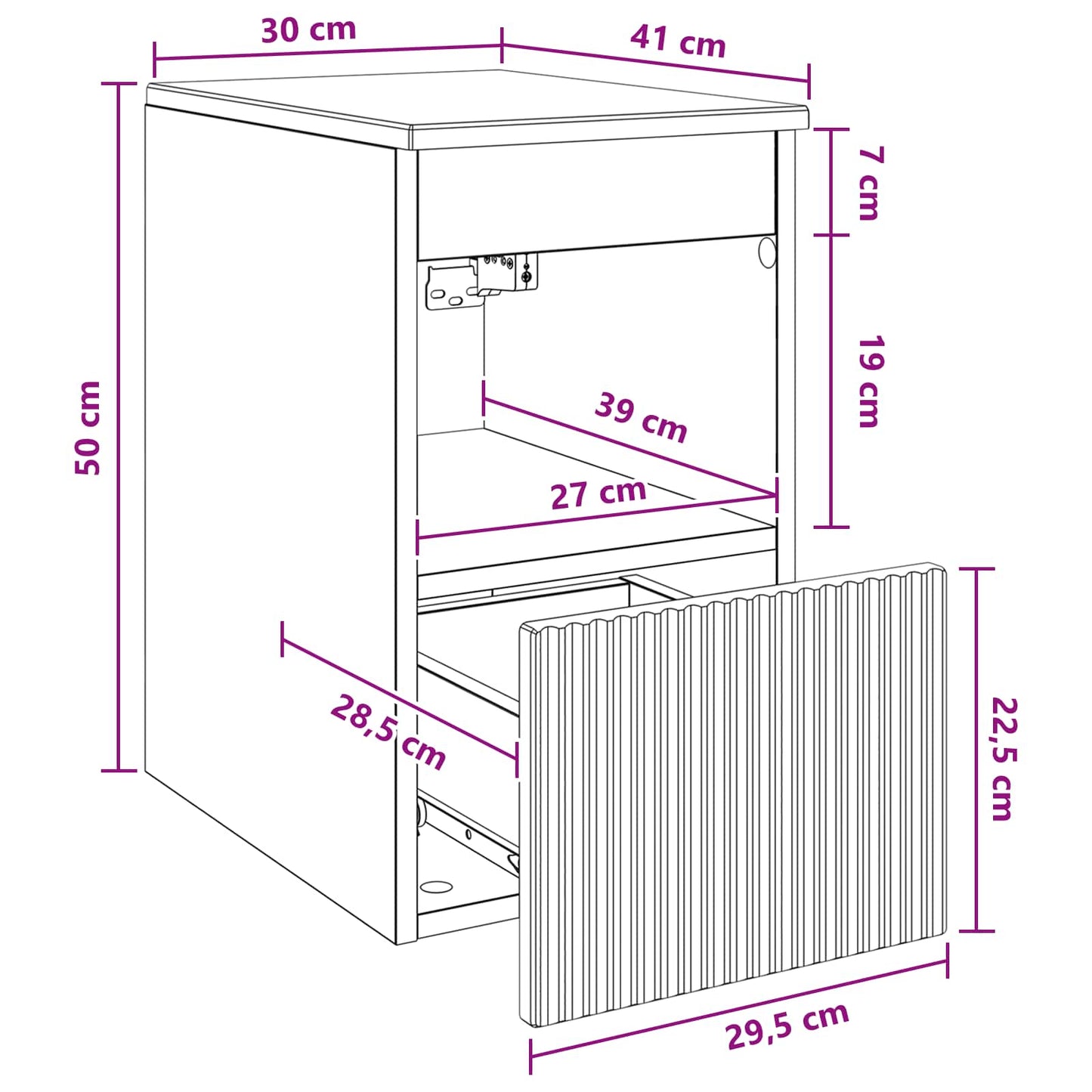 Bathroom Cabinet Grey Sonoma 30 x 41 x 50 cm Engineered Wood