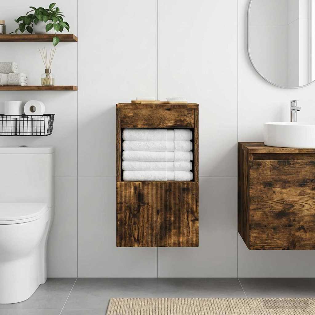 Bathroom Cabinet Smoked Oak 30 x 44.5 x 50 cm Engineered Wood