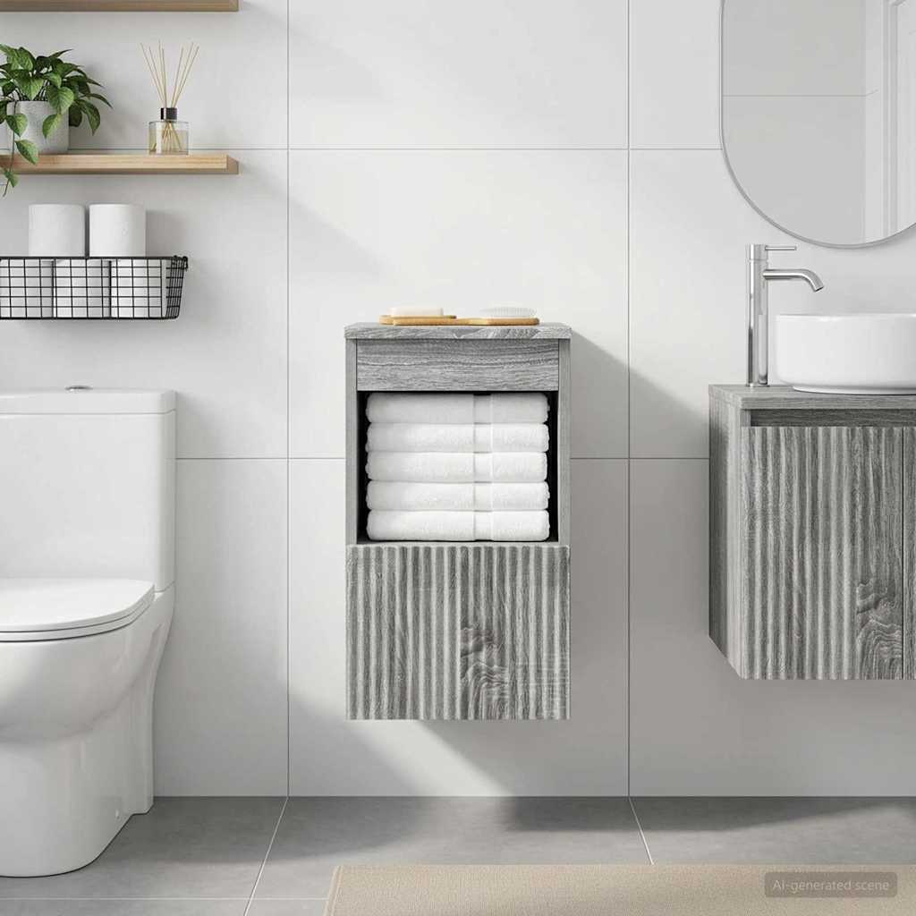 Bathroom Cabinet Grey Sonoma 30 x 44.5 x 50 cm Engineered Wood