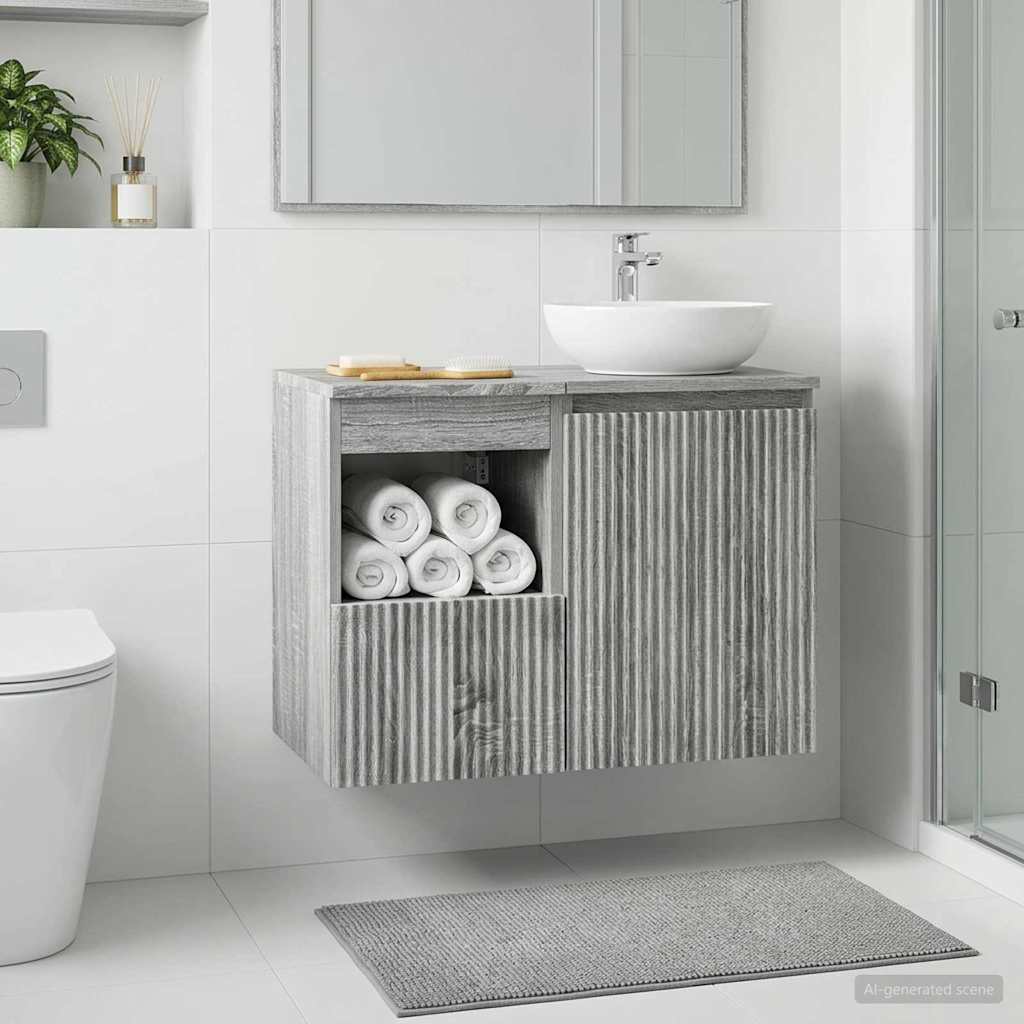 Bathroom Cabinet Grey Sonoma 30 x 44.5 x 50 cm Engineered Wood