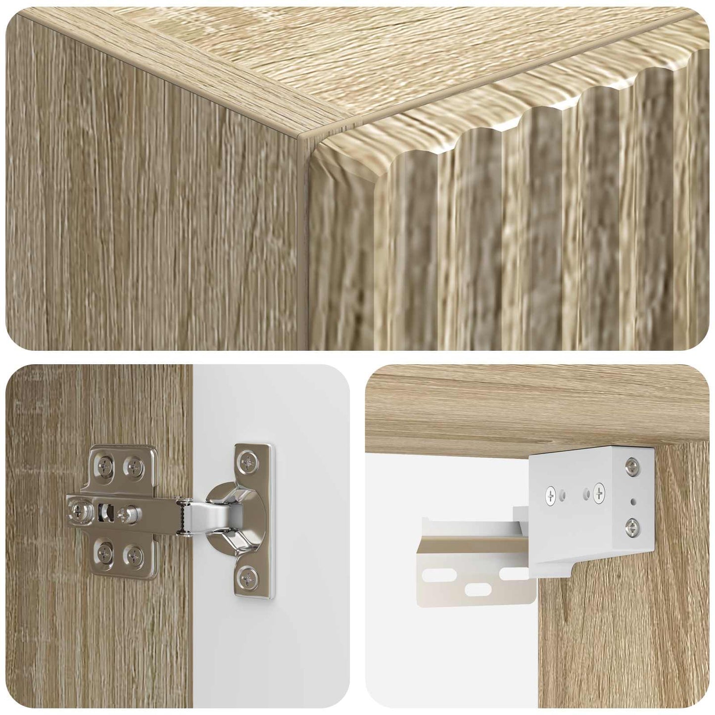 Wall-mounted Bathroom Cabinet Sonoma Oak 33 x 34.5 x 160 cm