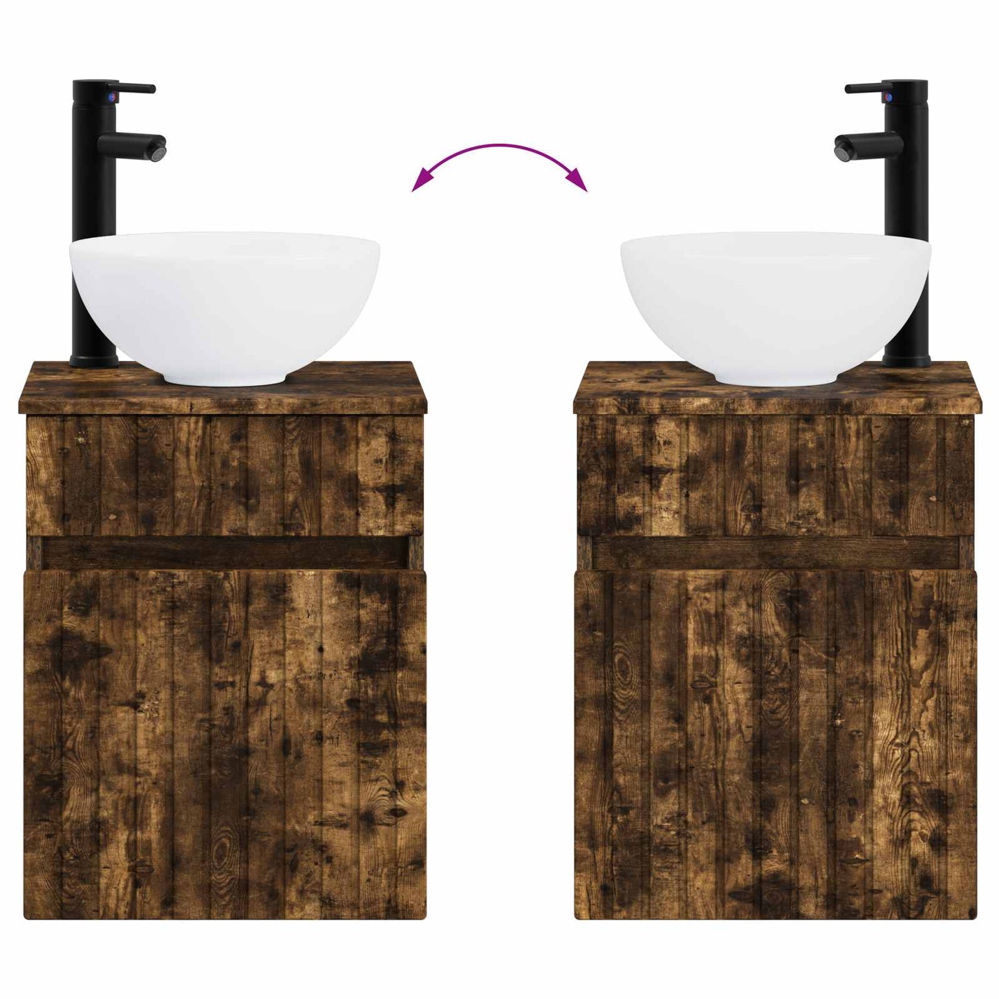 Wall-mounted Sink Vanity Smoked Oak 39 x 35 x 63 cm