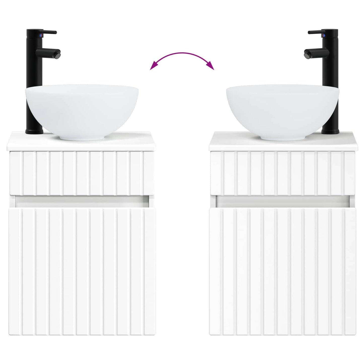 Wall-mounted Sink Vanity White 39 x 41 x 64.5 cm