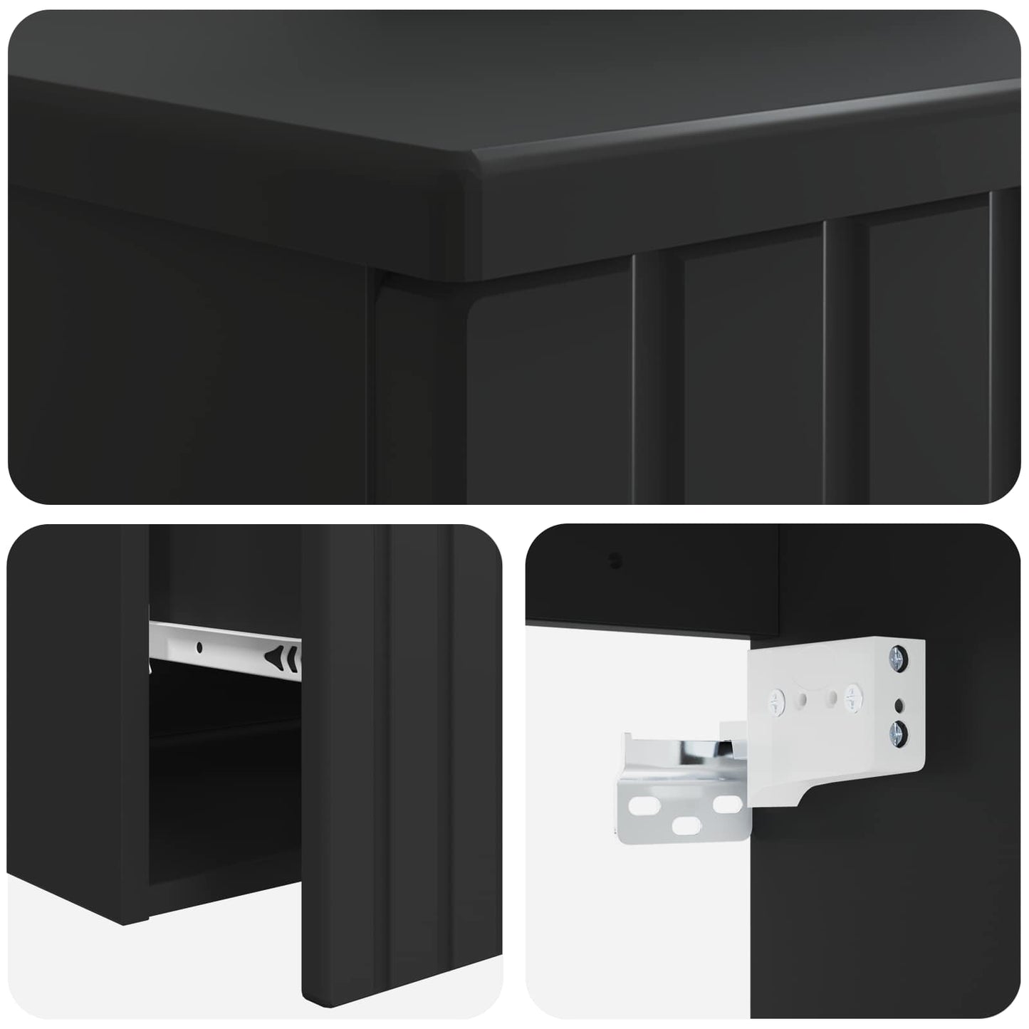 Wall-mounted Sink Vanity Black 39 x 41 x 62.5 cm