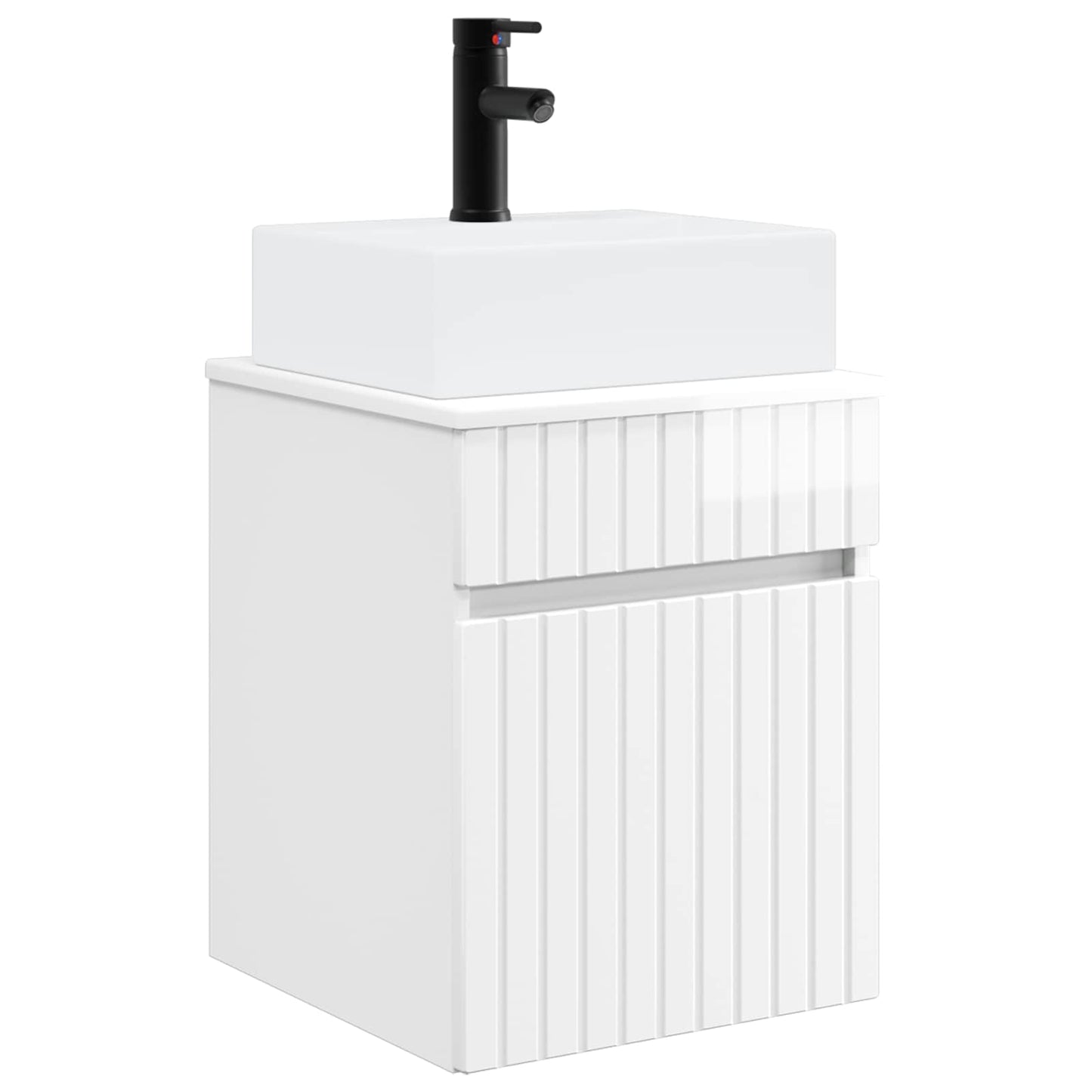 Wall-mounted Sink Vanity High Gloss White 39 x 41 x 62.5 cm