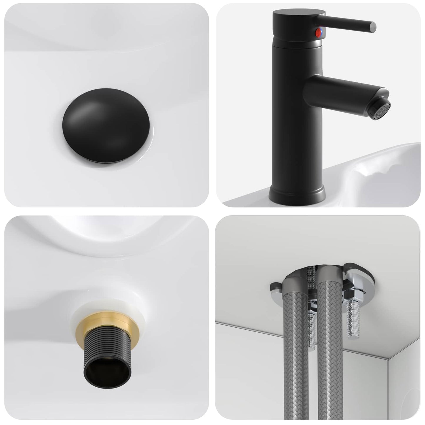 Wall-mounted Sink Vanity High Gloss White 49 x 41 x 63 cm