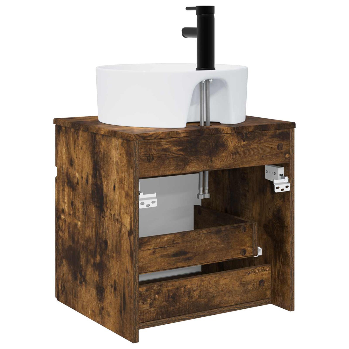 Wall-mounted Sink Vanity Smoked Oak 49 x 44.5 x 65 cm