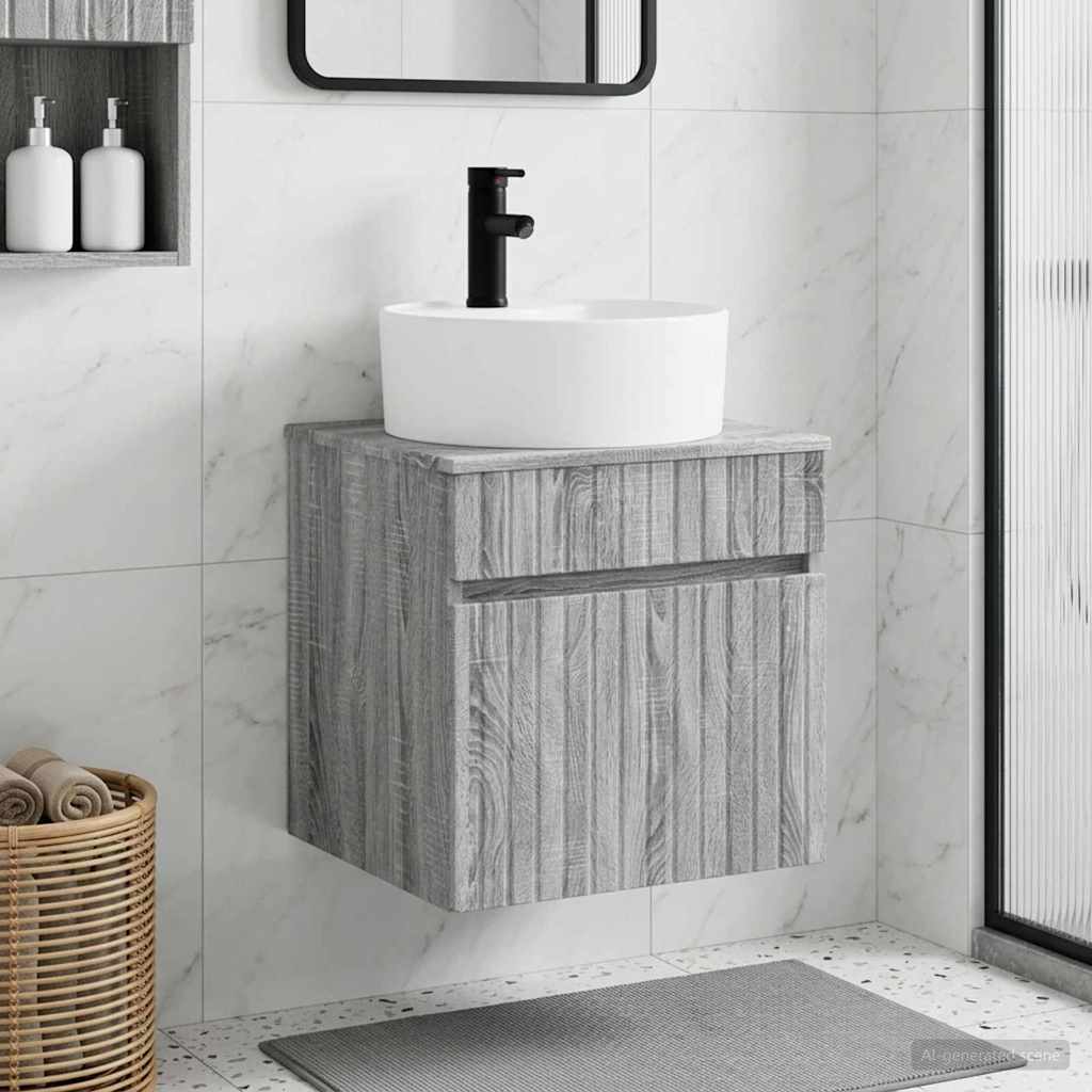Wall-mounted Sink Vanity Grey Sonoma 49 x 44.5 x 65 cm