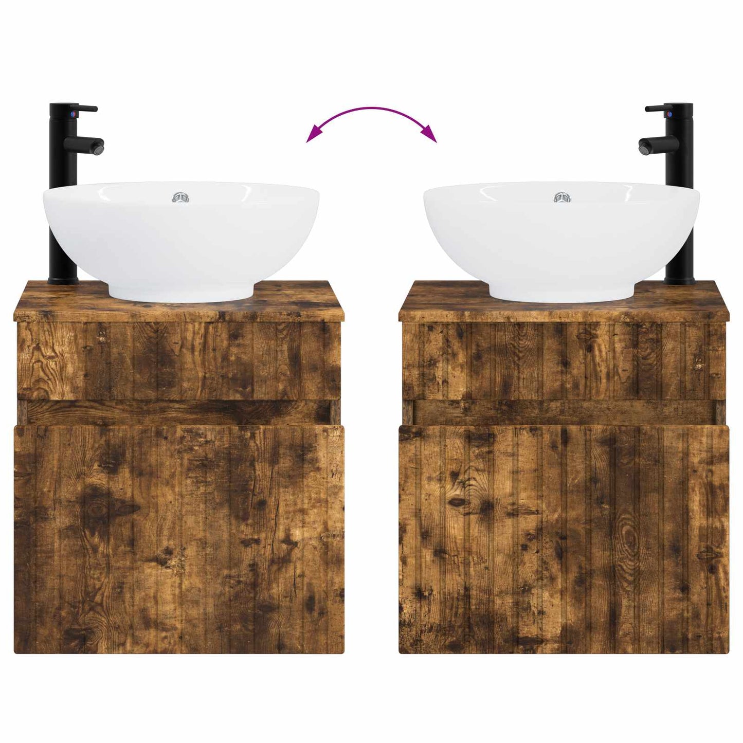 Wall-mounted Sink Vanity Smoked Oak 49 x 44.5 x 66.5 cm
