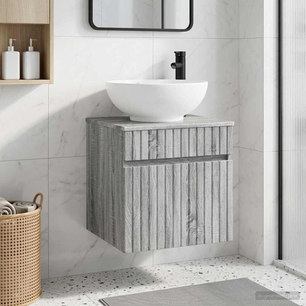 Wall-mounted Sink Vanity Grey Sonoma 49 x 44.5 x 66.5 cm