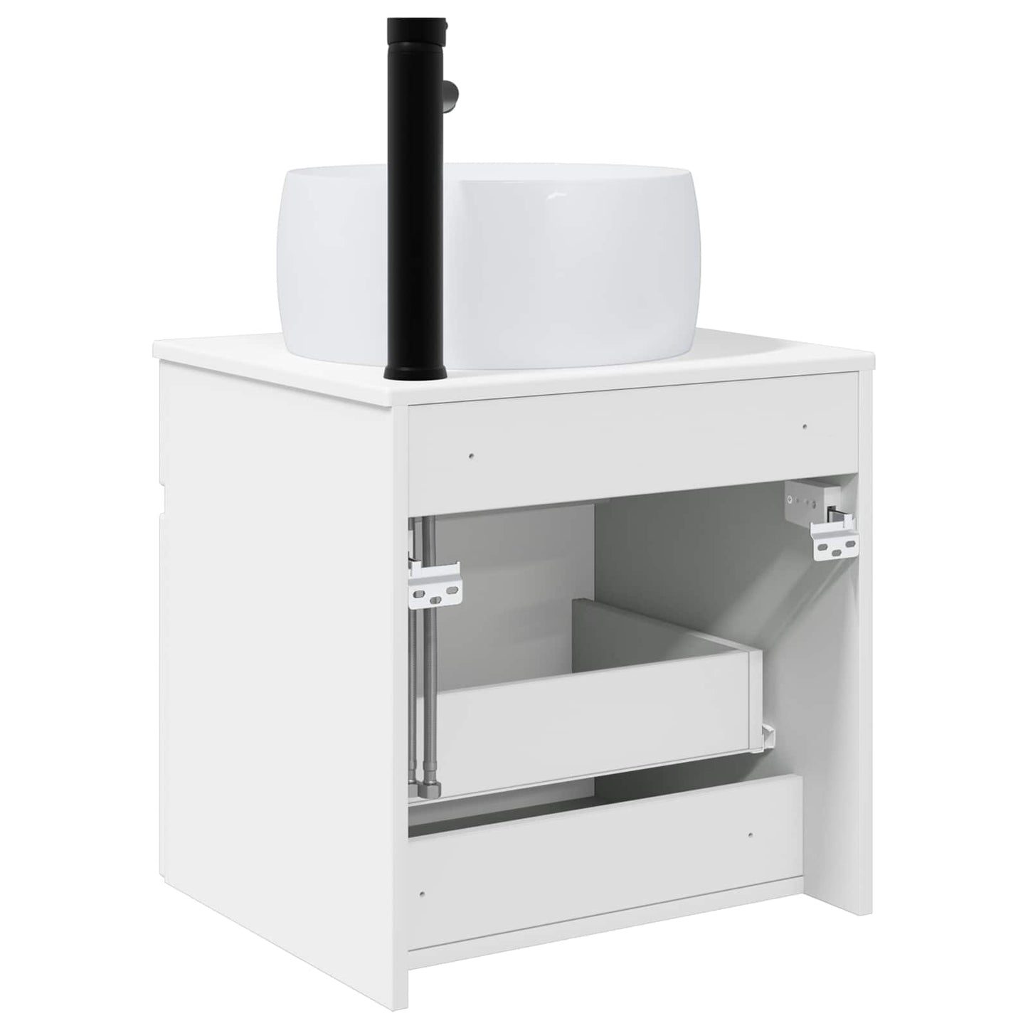 Wall-mounted Sink Vanity High Gloss White 49 x 44.5 x 66 cm