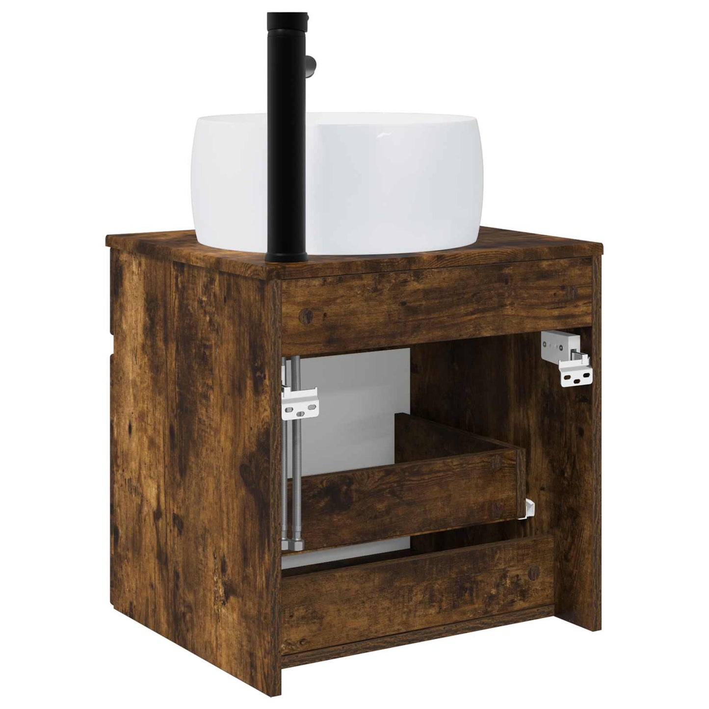 Wall-mounted Sink Vanity Smoked Oak 49 x 44.5 x 66 cm