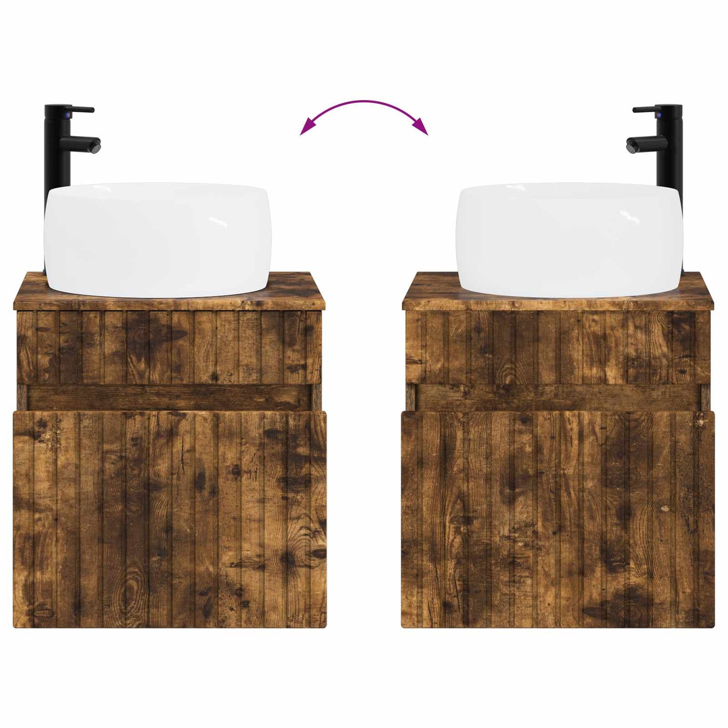 Wall-mounted Sink Vanity Smoked Oak 49 x 44.5 x 66 cm