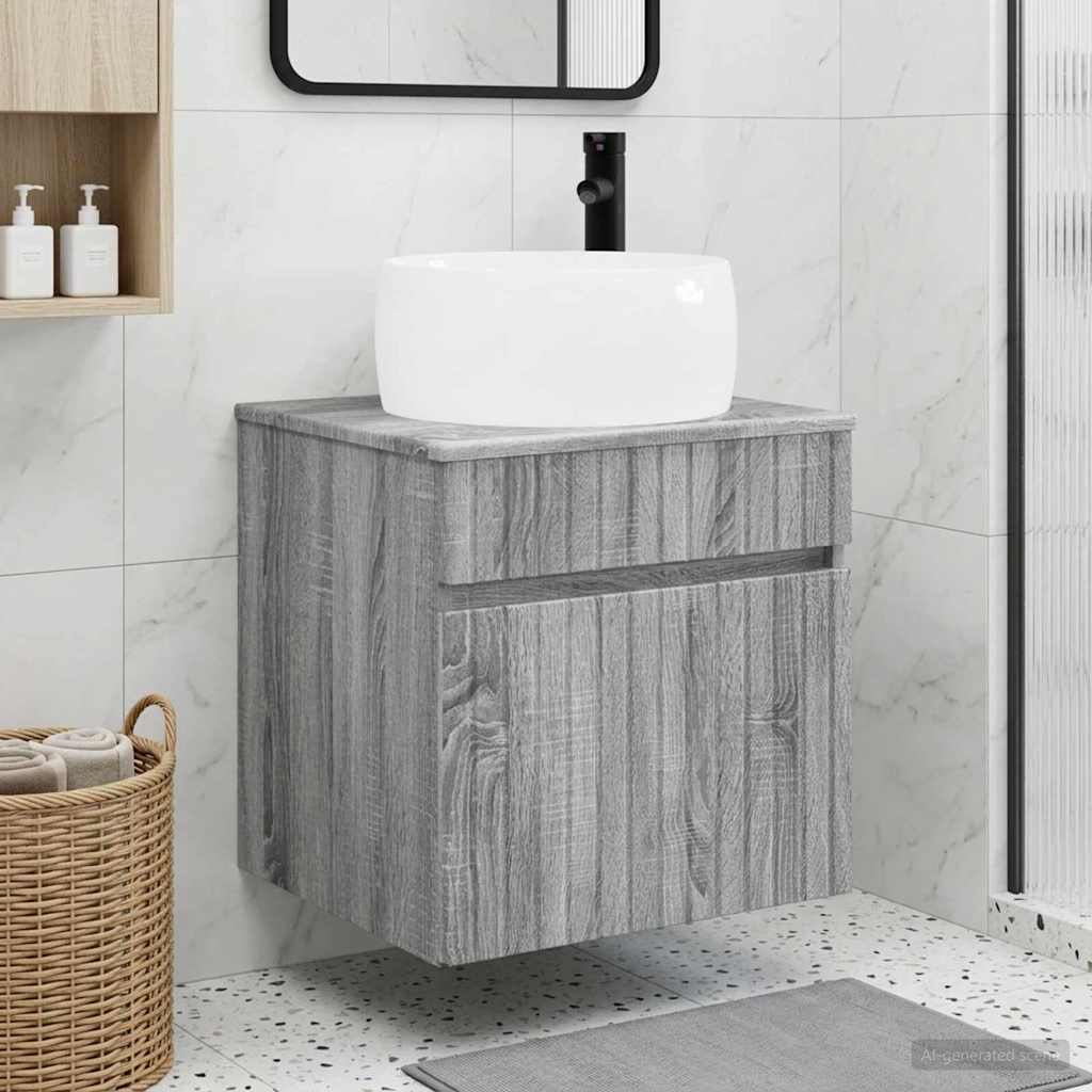 Wall-mounted Sink Vanity Grey Sonoma 49 x 44.5 x 66 cm