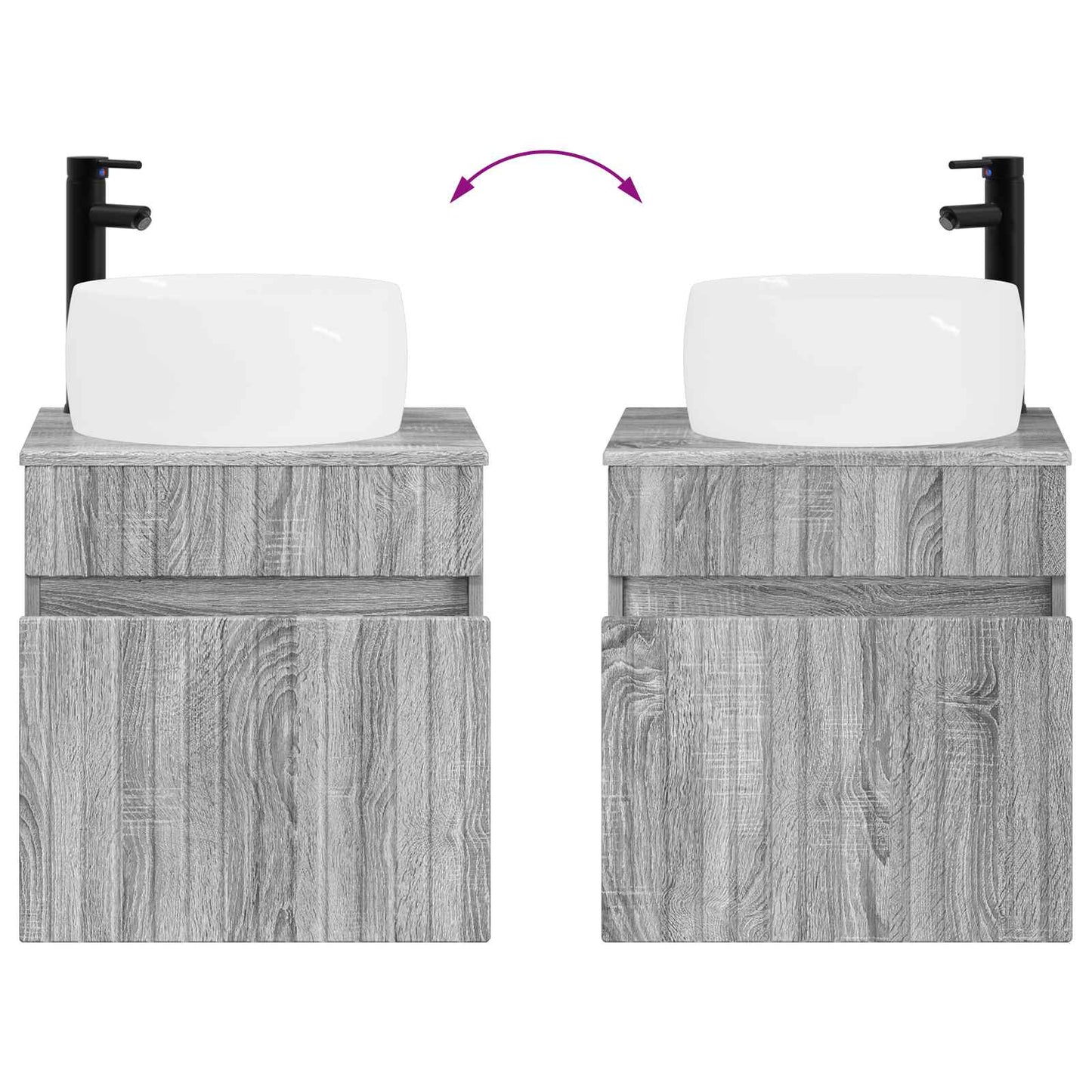 Wall-mounted Sink Vanity Grey Sonoma 49 x 44.5 x 66 cm