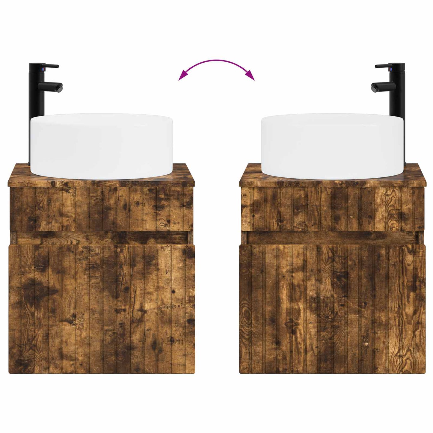 Wall-mounted Sink Vanity Smoked Oak 49 x 44.5 x 65.5 cm
