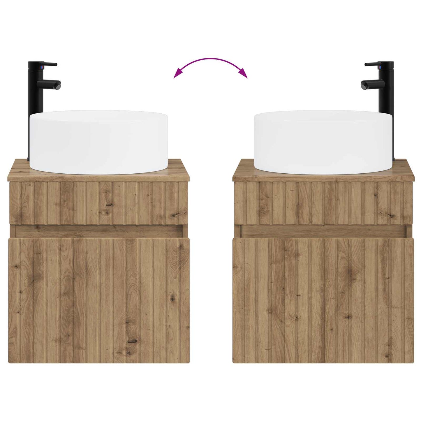 Wall-mounted Sink Vanity Artisan Oak 49 x 44.5 x 65.5 cm