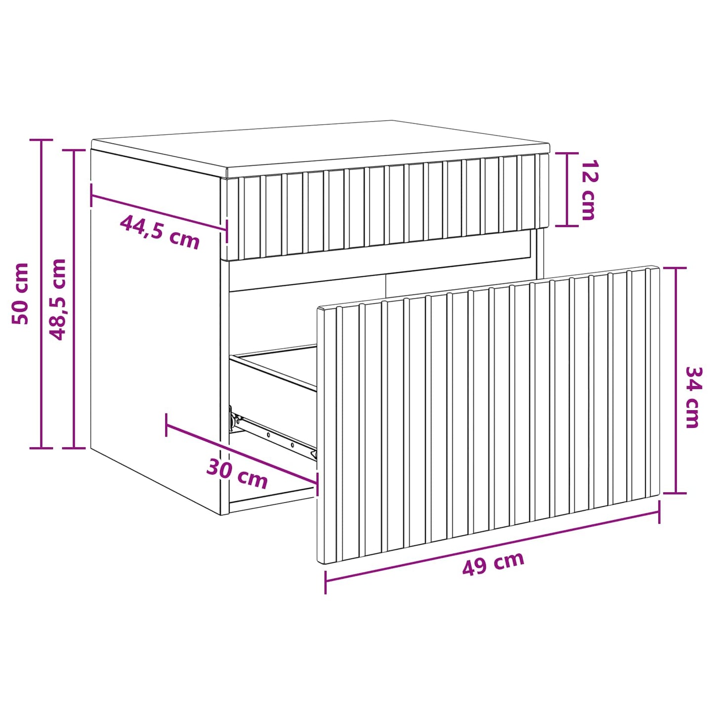 Wall-mounted Bathroom Cabinet White 59 x 44.5 x 50 cm
