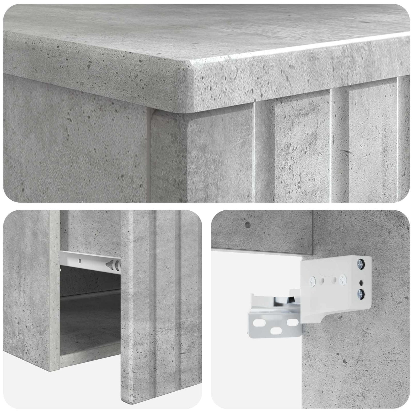 Wall-mounted Bathroom Cabinet Concrete Grey 59 x 44.5 x 50 cm