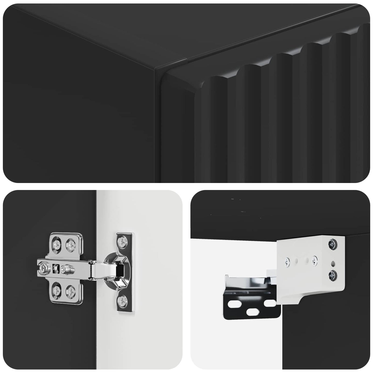 Wall-mounted Bathroom Cabinet Black 33 x 34.5 x 100 cm