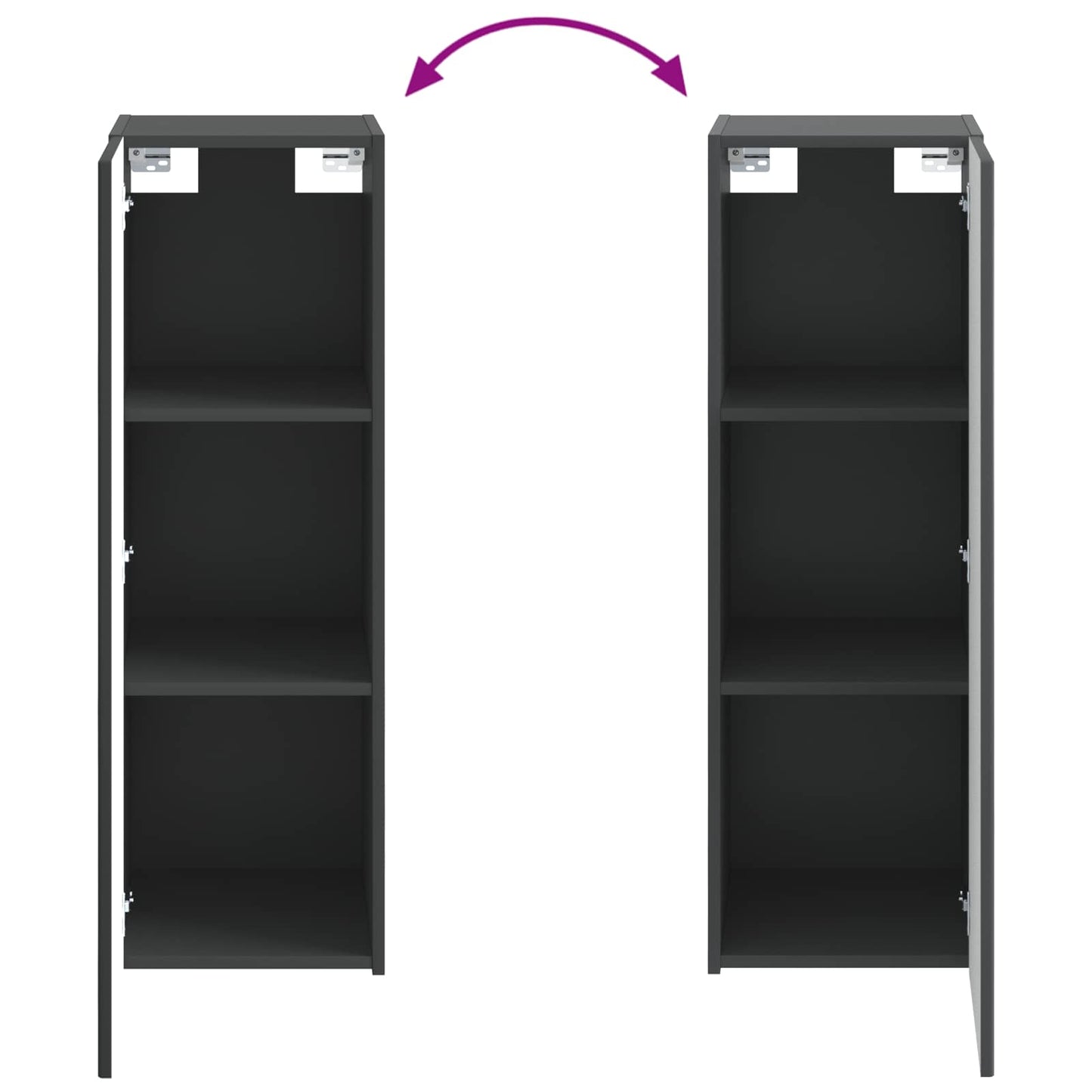 Wall-mounted Bathroom Cabinet Black 33 x 34.5 x 100 cm