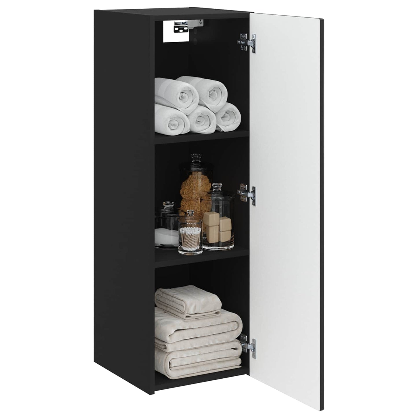 Wall-mounted Bathroom Cabinet Black 33 x 34.5 x 100 cm