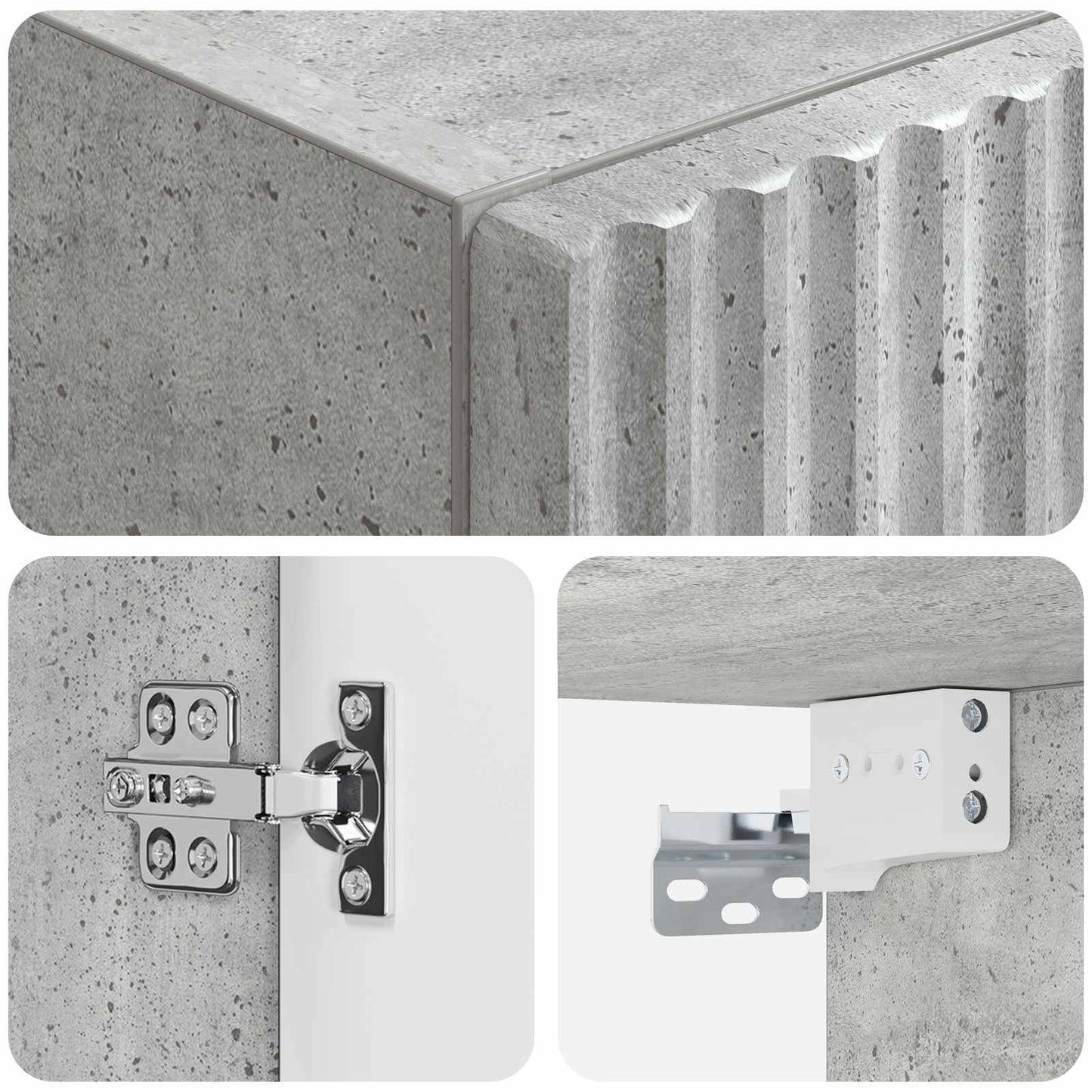 Wall-mounted Bathroom Cabinet Concrete Grey 33 x 34.5 x 60 cm