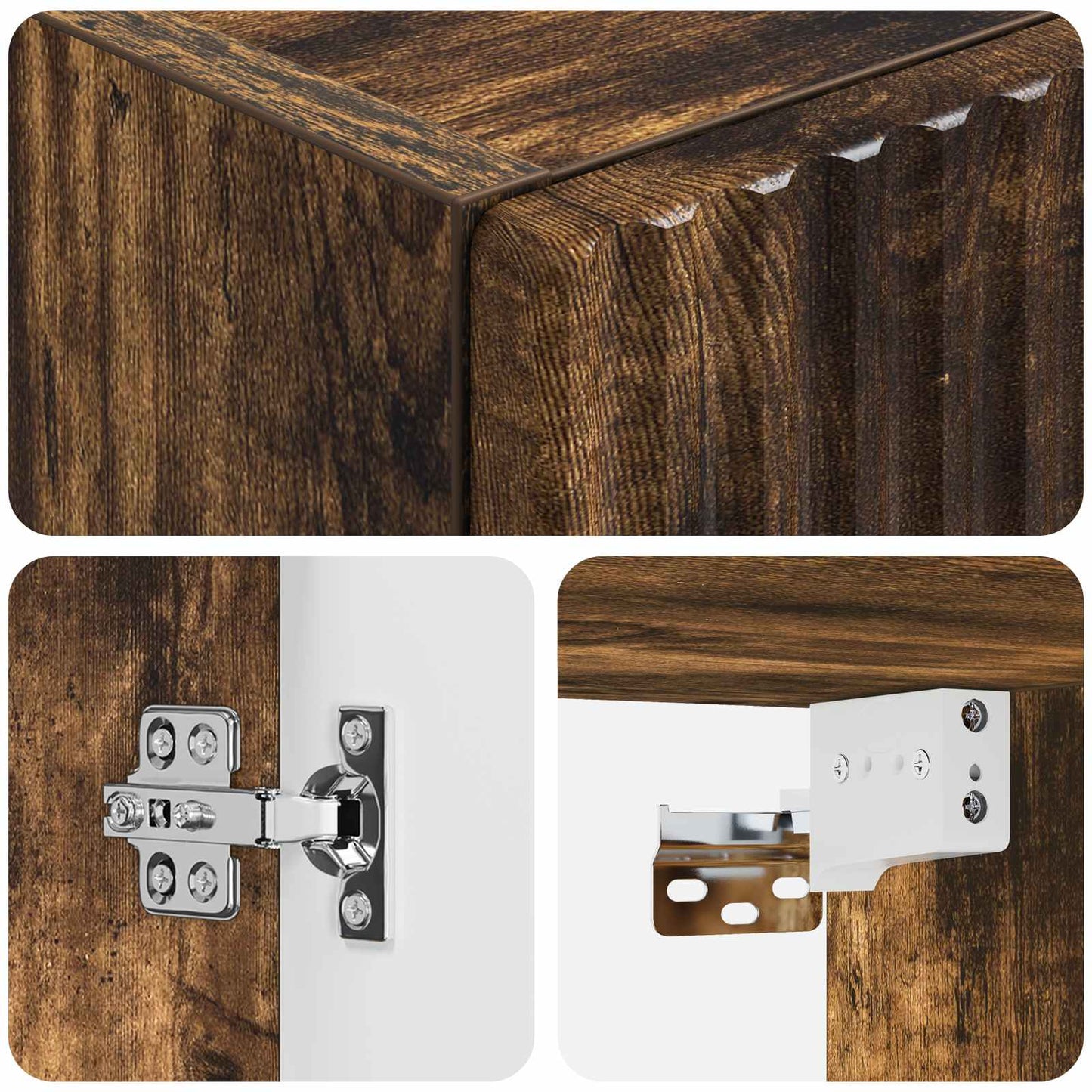 Wall-mounted Bathroom Cabinet Smoked Oak 33 x 34.5 x 60 cm