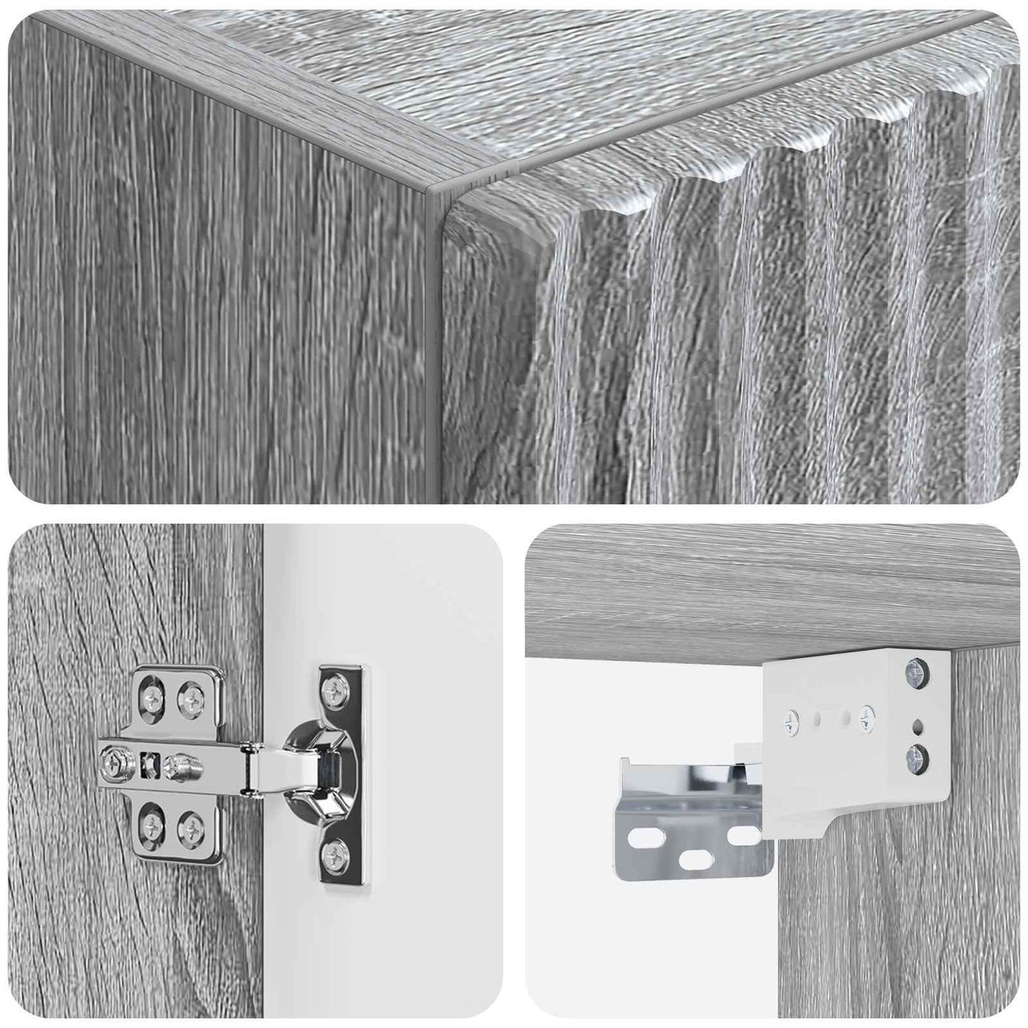 Wall-mounted Bathroom Cabinet Grey Sonoma 33 x 34.5 x 60 cm