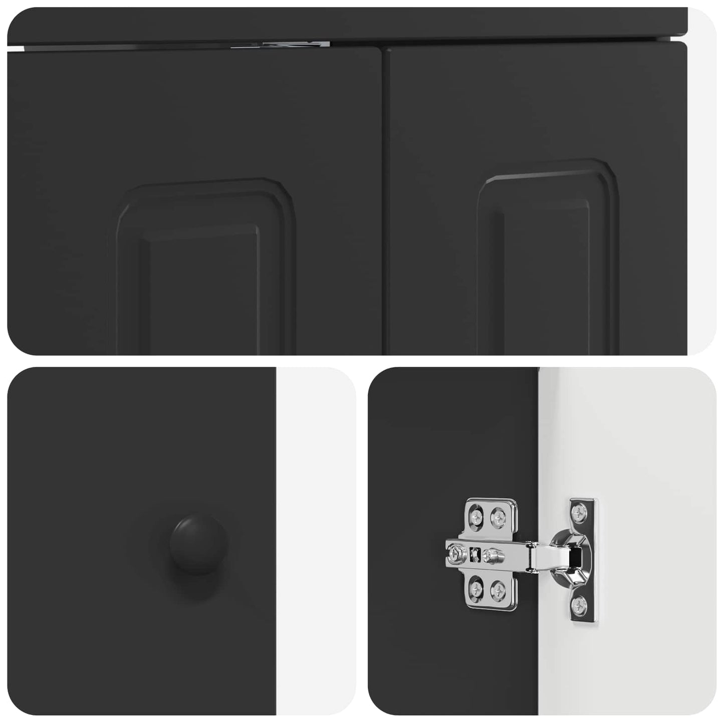 Bathroom Under Sink Cabinet Black Oak 56 x 37.5 x 81 cm