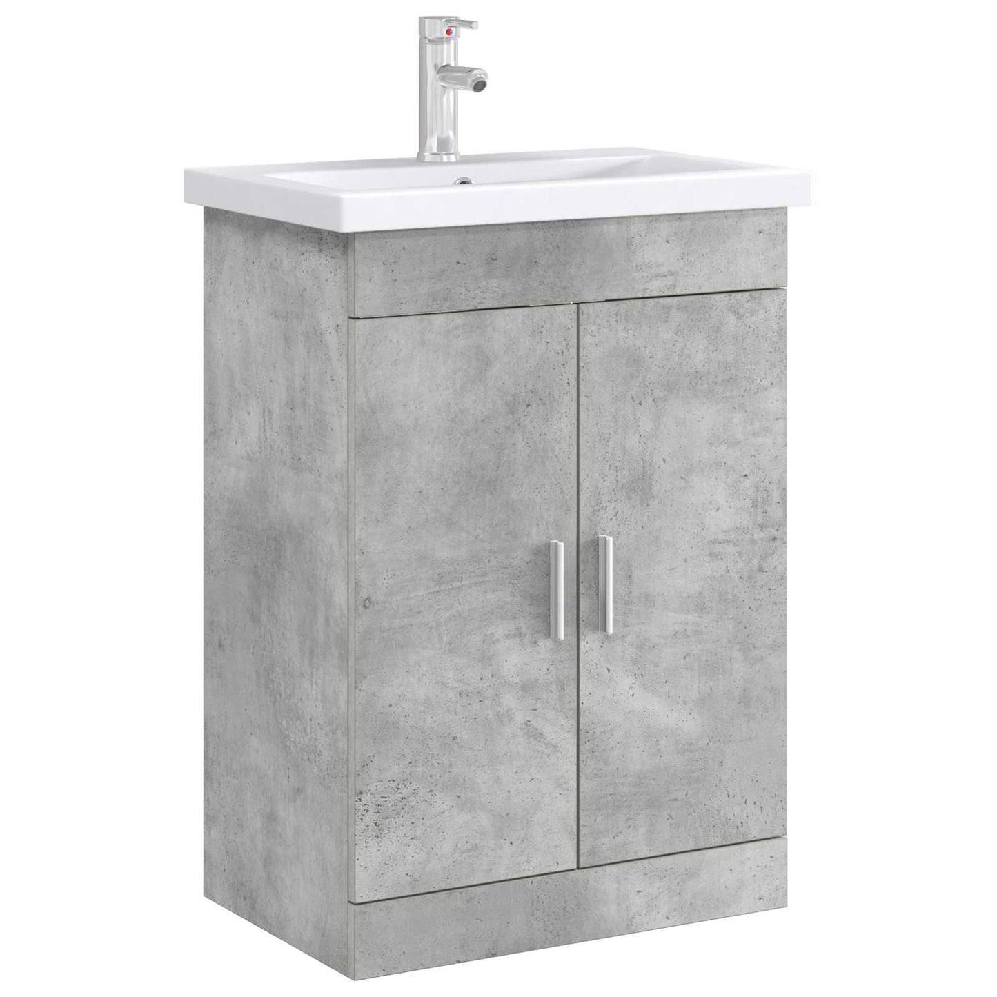 Bathroom Under Sink Cabinet Concrete Grey 56 x 37.5 x 81 cm