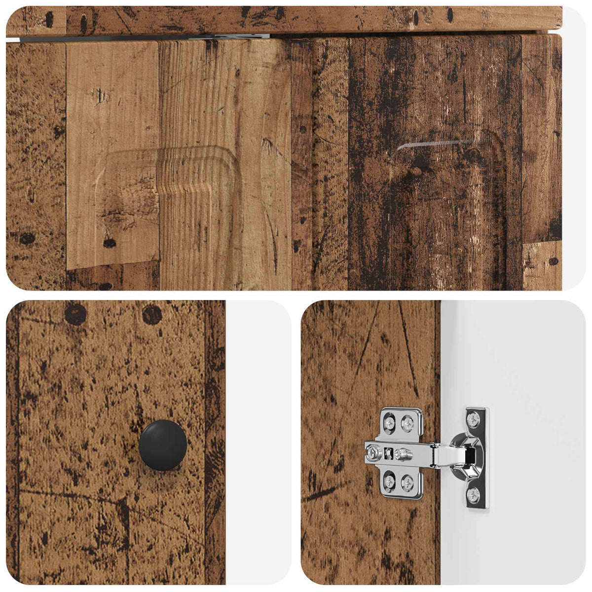 Bathroom Under Sink Cabinet Old Wood 56 x 37.5 x 81 cm