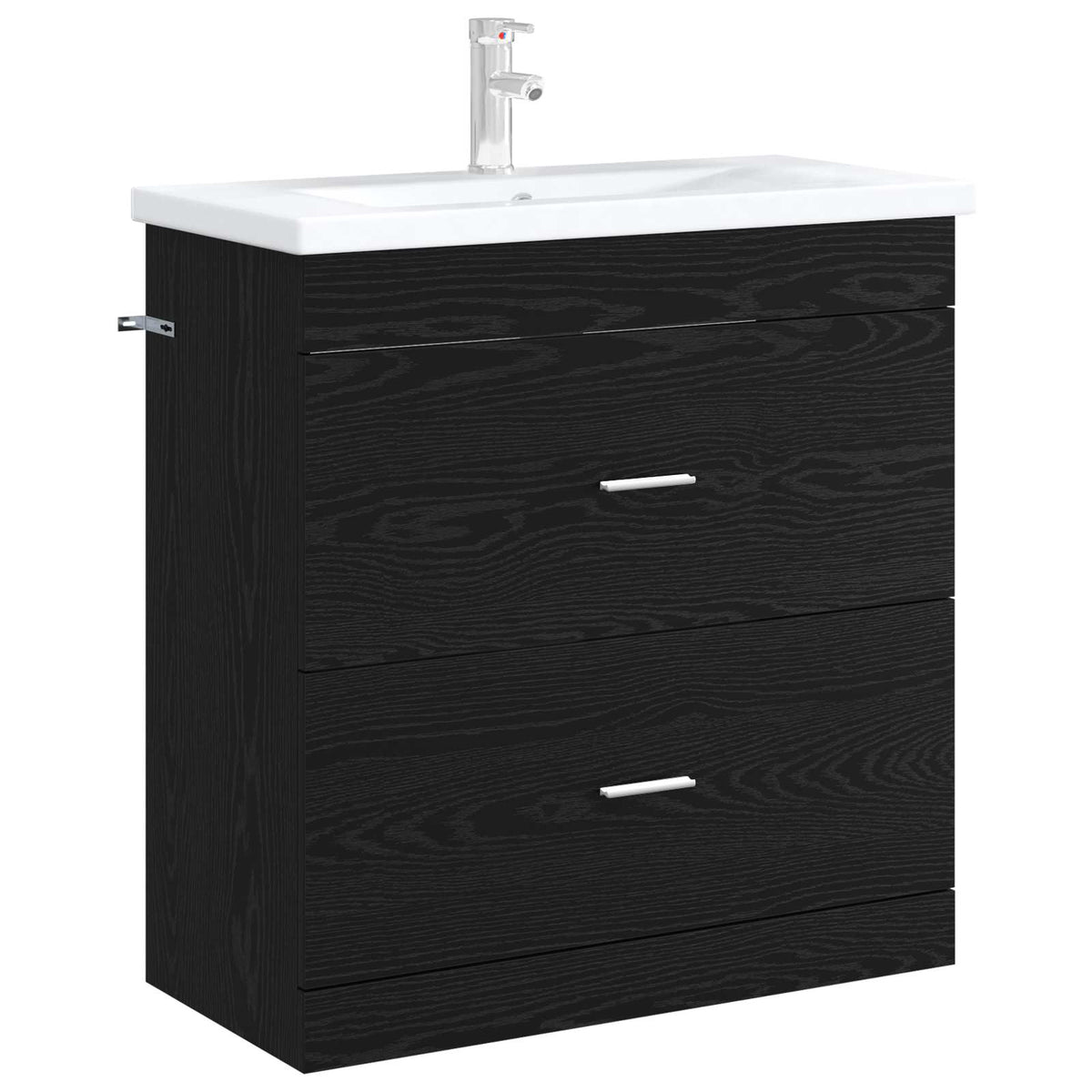 Bathroom Under Sink Cabinet Black Oak 78.5 x 37.5 x 81 cm