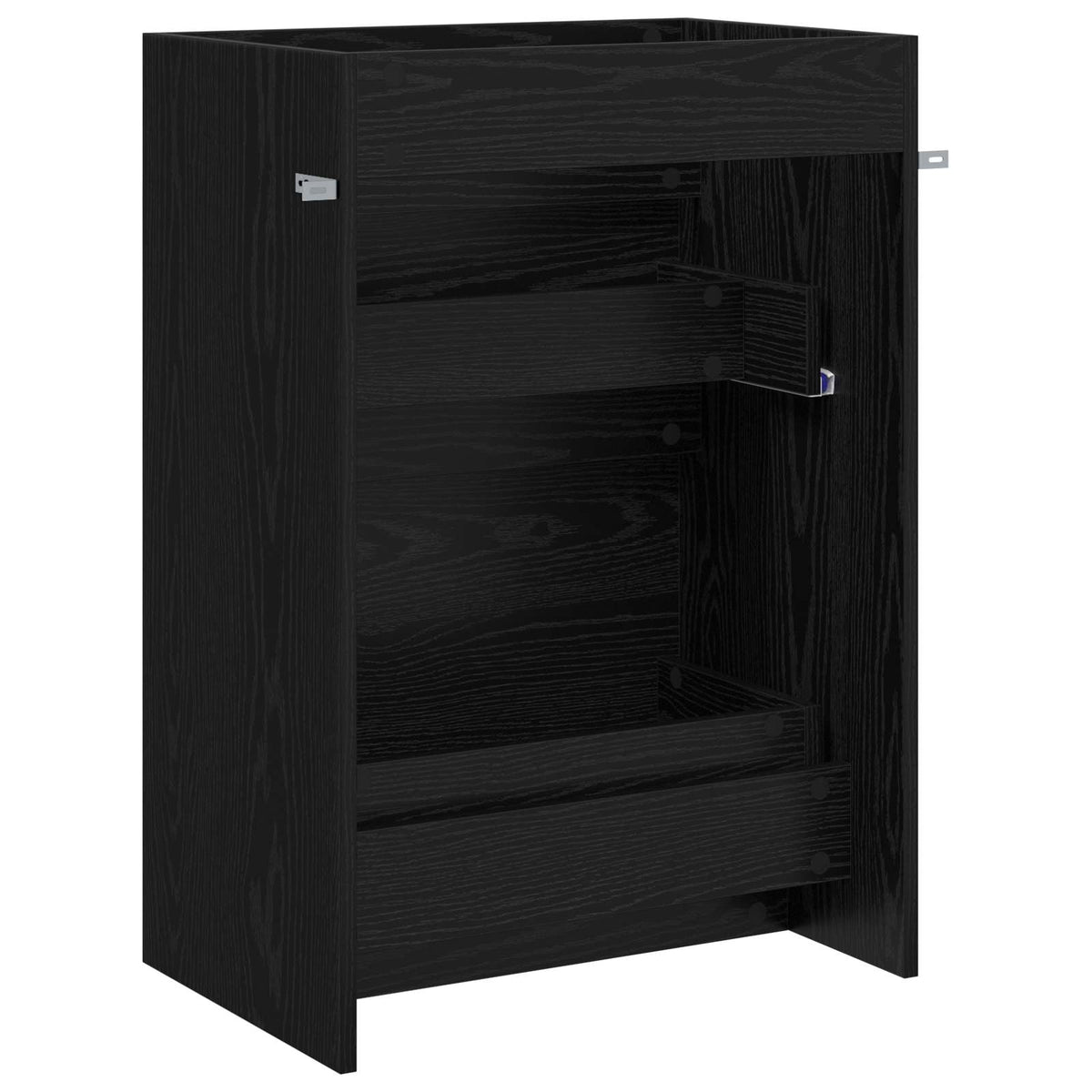Bathroom Under Sink Cabinet Black Oak 56 x 37.5 x 81 cm