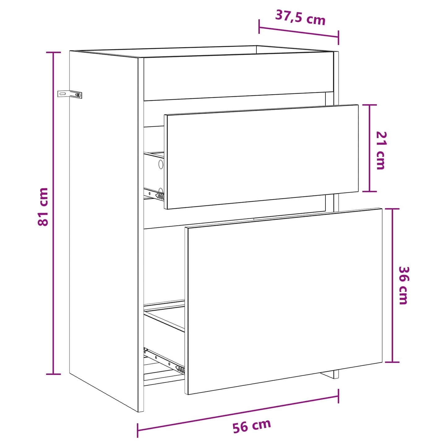 Bathroom Under Sink Cabinet Artisan Oak 56 x 37.5 x 81 cm