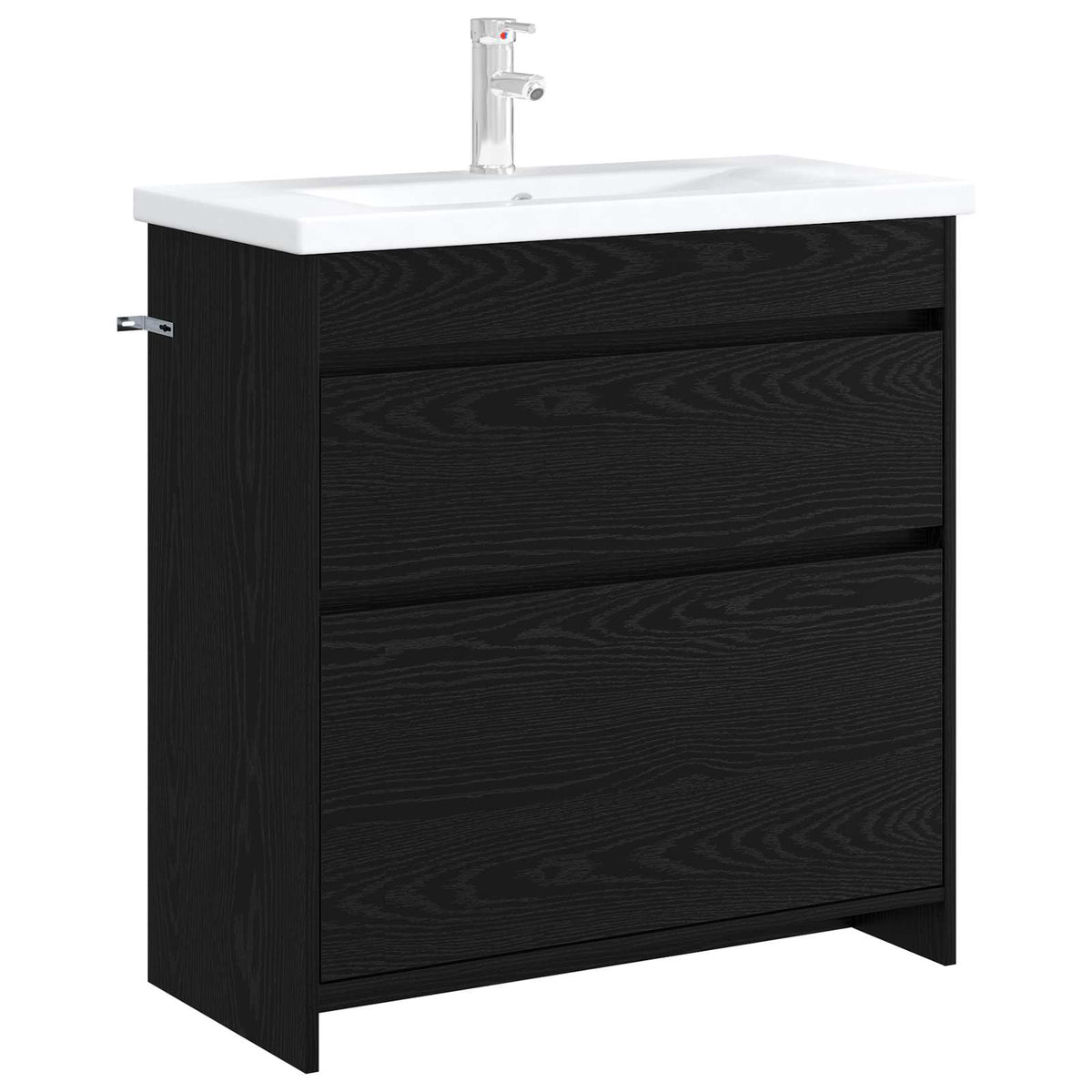 Bathroom Under Sink Cabinet Black Oak 78.5 x 37.5 x 81 cm